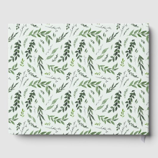 Elegante botanische rustieke script moderne bruilo gastenboek (Achterkant)