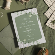 Elegante botanische saliegroen witte bloemige trou