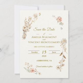 Elegante Botanische 'Save the Date'-Uitnodiging