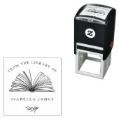 Elegante botanische tekst 'Uit de bibliotheek van' Zelfinktende Stempel (In situ)
