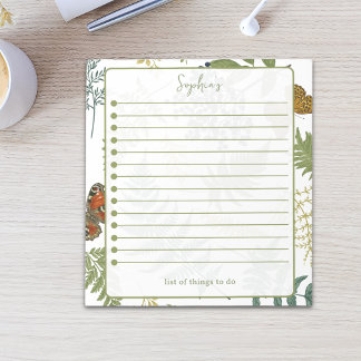 Elegante botanische todolijst voor het bos notitieblok