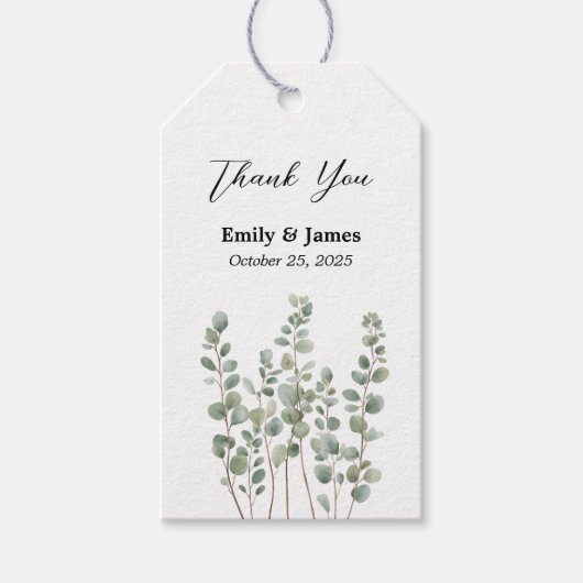 Elegante Botanische Trouwcadeau Label Cadeaulabel (Voorkant)