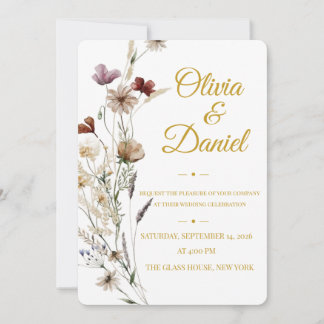 Elegante botanische trouwkaart | Modern romantisch Kaart