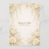Elegante botanische trouwmenu menu (Achterkant)