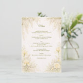 Elegante botanische trouwmenu menu (Staand voorkant)