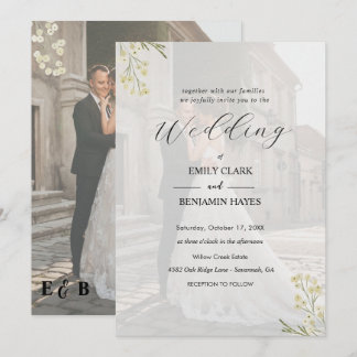 Elegante botanische trouwuitnodiging template kaart