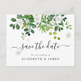 Elegante Botanische Tuin Bloemige Save The Date Briefkaart