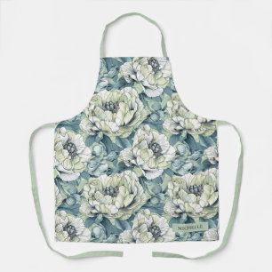 Elegante botanische tuin groen bloempatroon schort