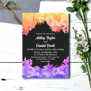 Elegante Botanische Tuin Neon Licht Bloemen Bruilo Kaart