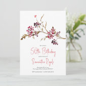 Elegante botanische uitnodigingen voor 50e verjaar (Staand voorkant)