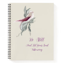 Elegante botanische vogel notitieboek