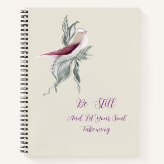 Elegante botanische vogel notitieboek