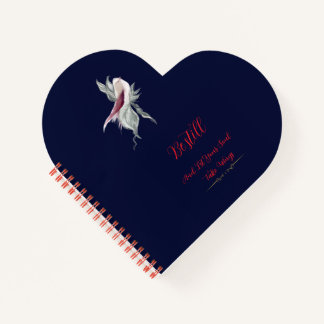 Elegante botanische vogel spiraal hartvormige noti notitieboek