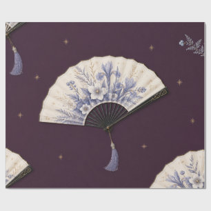 Elegante Botanische Waaiers Kerstmis Amethist Inpa Cadeaupapier