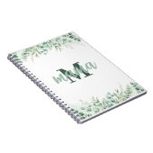 Elegante Botanische Waterverf Eucalyptus Notitieboek (Rechterzijde)