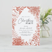 Elegante Botanische Waterverf Holly Kerstfeest Kaart (Staand voorkant)