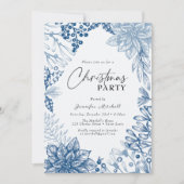 Elegante Botanische Waterverf Holly Kerstfeest Kaart (Voorkant)