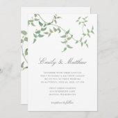 Elegante botanische wijnstok bruiloft kaart (Voorkant / Achterkant)