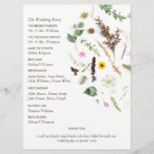 Elegante Botanische Wilde Bloem Bruiloft Programma (Achterkant)