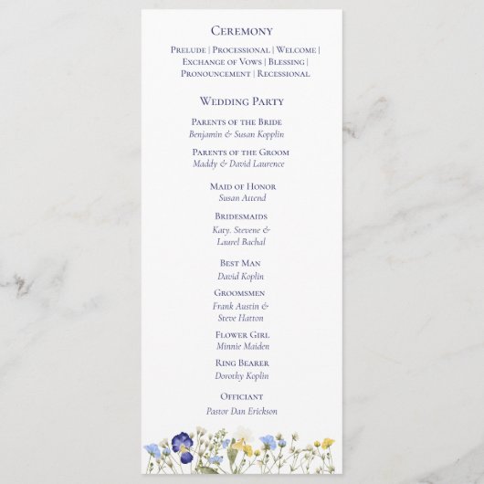 Elegante botanische wilde bloem Script Wedding Pro Programma (Achterkant)