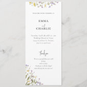 Elegante botanische wilde bloem Script Wedding Programma (Voorkant)