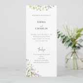 Elegante botanische wilde bloem Script Wedding Programma (Staand voorkant)