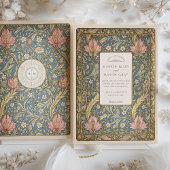 Elegante  botanische William Morris Wedding Kaart