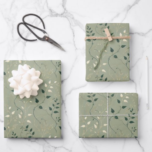 Elegante Botanische Wrap Decoupage Inpakpapier Vel (Voorkant)