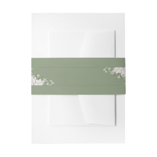 Elegante botanische wrap | Saliegroene tailleband Uitnodigingen Wikkel