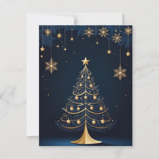 Élégante bougie d'arbre de Noël et carte cadeau (Devant)