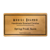 Élégante bougie en cuivre Compagnie V5 Étiquette à (Devant)