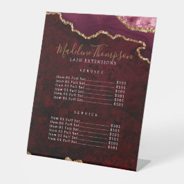 Elegante Bourgogne Agaat Geode Marble Services Pri Reclamebord Met Voetstuk