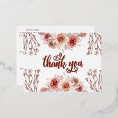 Elégante Bourgogne Agate Foil Invitation Carte pos (Recto/Verso)