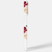 Elegante Bourgogne Bloemen Herfst iPhone Case (Achterkant / Rechts)
