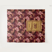 Elegante Bourgogne Blush Gold Boho 30e verjaardag Wandkleed (Voorkant (horizontaal))