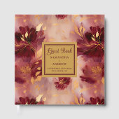 Elegante Bourgogne Blush Gold Boho Wedding Gastenboek (Voorkant)