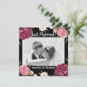 Elégante Bourgogne et Faire-part Mariage rose (Debout devant)