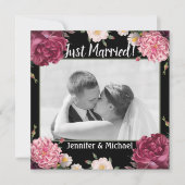 Elégante Bourgogne et Faire-part Mariage rose (Devant)