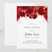 Elégante Bourgogne et médaille d'or Invitation à l (Devant / Derrière)