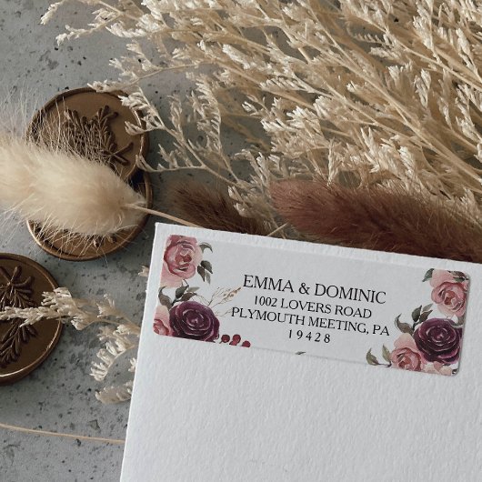 Élégante Bourgogne Étiquette de retour d'été