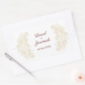 Elegante Bourgogne & Golden Rozen Sticker (Envelop)