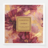 Elegante Bourgogne Gouden Blush Trouwpapier Servet (Voorkant)
