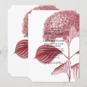 Elégante Bourgogne Hydrangea Mariage Invitations