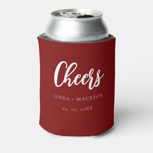 Elegante Bourgogne juicht vrijgezellenfeest bruilo Blikjeskoeler (Blikje Achterkant)