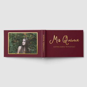 Elégante Bourgogne moderne Photo Quinceañera