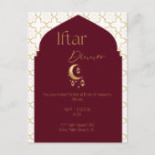 Elégante Bourgogne & Or Ramadan Iftar Invitation (Devant)