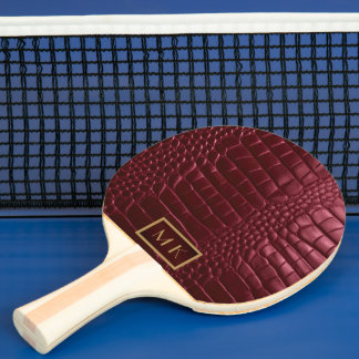 Elegante Bourgogne Rode Faux Krokodil Tafeltennisbatje