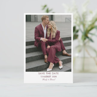 Elegante Bourgondië foto save the date