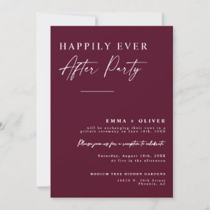 Elegante Bourgondië Happily Ever After QR-code fot Kaart
