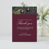 Elegante Bourgondië voor altijd in onze harten beg Bedankkaart (Staand voorkant)